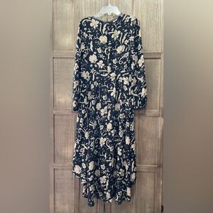 NWT Beautiful Who What Wear high-low black/tan floral dress.